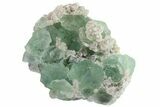 Green Stepped Fluorite Crystals on Quartz - China #163232-2
